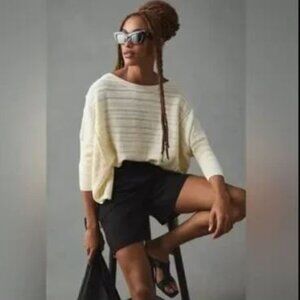 Anthropologie Pilcro Oversized Tunic Sweater in Ivory Size S